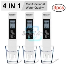 3pc TDS Meter Digital Tester Water Quality Testing Kits Drinking Water 0-9999ppm
