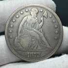 1872 USA 1 Dollar "Seated Liberty" With  Motto Silver Coin - Scarce Coin -094