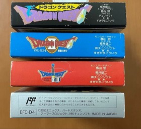 Dragon Quest I II III IV Famicom Japan CIB Enix Nintendo DQ Boxed Set Tested JP