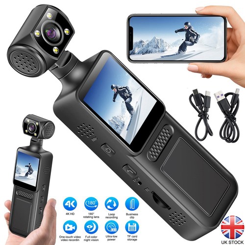 4K Pocket Action Camera 180° Rotatable Lens WiFi Vlogging Handheld Sport Video