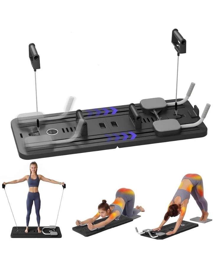ZOJIO Pilates Board Reformer Set, 5 in 1 Multi-Purpose Foldable Pilates Board Black