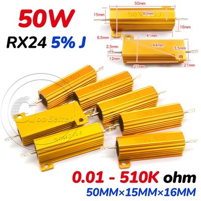 50W Widerstand 5% J 0,01 Ohm - 510K Ohm Auswahl Lastwiderstand Drahtwiderstand