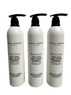 3 PACK Acca Kappa White Moss Body Lotion Pump Dispenser 10oz 300mL