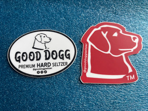 2 NEW GOOD DOGG DOG SELTZER BEVERAGE CO. CRAFT BEER STICKERS MELBOURNE FLORIDA