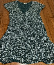 American Eagle Floral Mini Dress Women’s Small Teal Green White Cottagecore