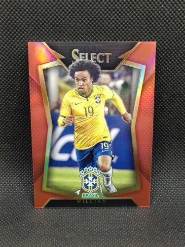 Willian /199 - 2015/16 Panini Select Soccer Red Prizm Parallel Brazil