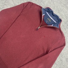 Brooks Brothers 1/4 Quarter Zip Pullover Sweater Mens Medium Maroon Mock Neck