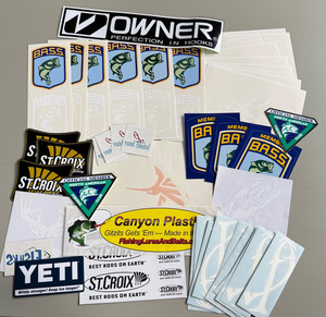 Mixed Lot of 45 Fishing Stickers Decals Bass Yeto LBF Yeti St. Croix  Lot C