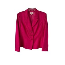 Talbots Silk Pink Blazer Jacket Jewel Button Tailored Chic Girl Boss Office 14P