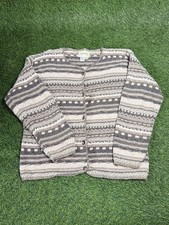 Vintage Eddie Bauer Women’s XL Knit Cardigan Sweater Fair Isle USA Made Gray