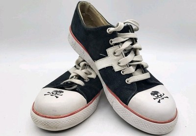 T.U.K. Womens Skull Bones Sneakers Goth Punk Sz 6 Black White Shoes- See Photos