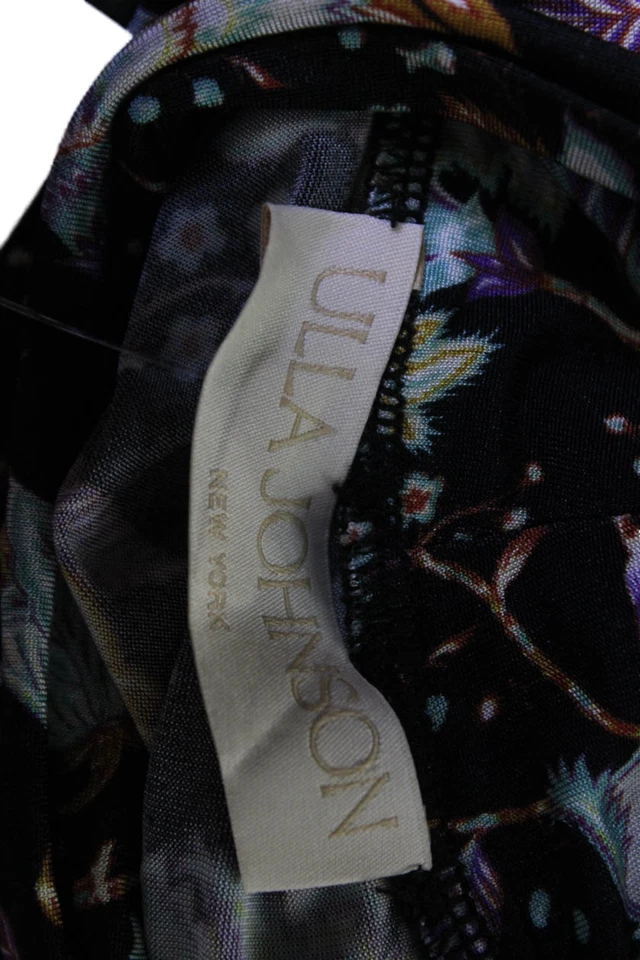 Vestido maxi Ulla Johnson feminino preto gola simulada manga longa tamanho P - Imagem 4 de 4