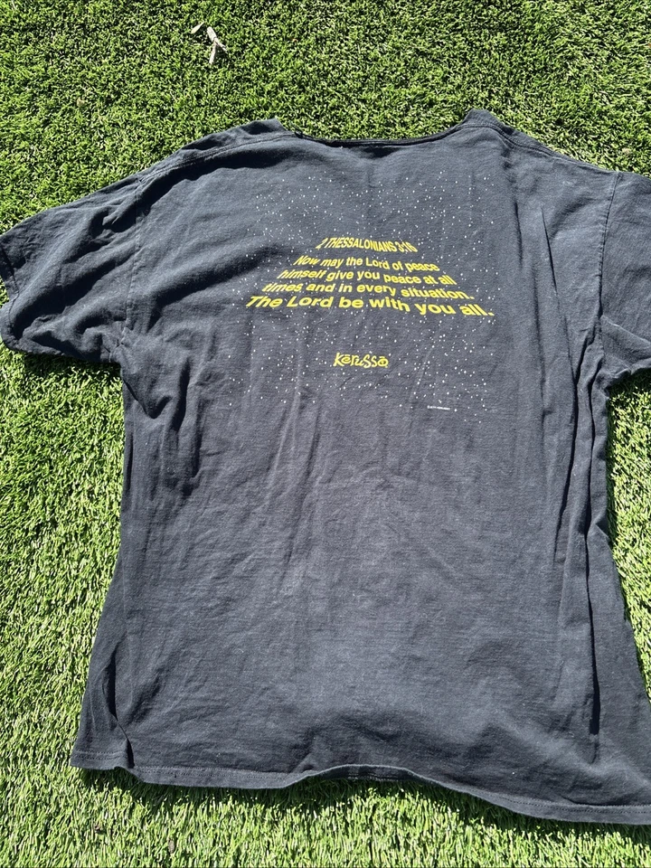 Camisa masculina Kerusso 2014 May The Lord Be With You Christian Star Wars tamanho G - Imagem 3 de 4