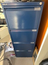 Bisley 4 drawer filing cabinet. Excellent condition in Blue