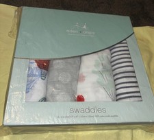 Aden  Anais Swaddle Baby Blanket Set 100 Cotton Muslin, 4- 47  X 47  