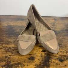 Birdies Suede Loafers Womens Sz 6.5 Brown Suede Metallic Quilted Insole Classic