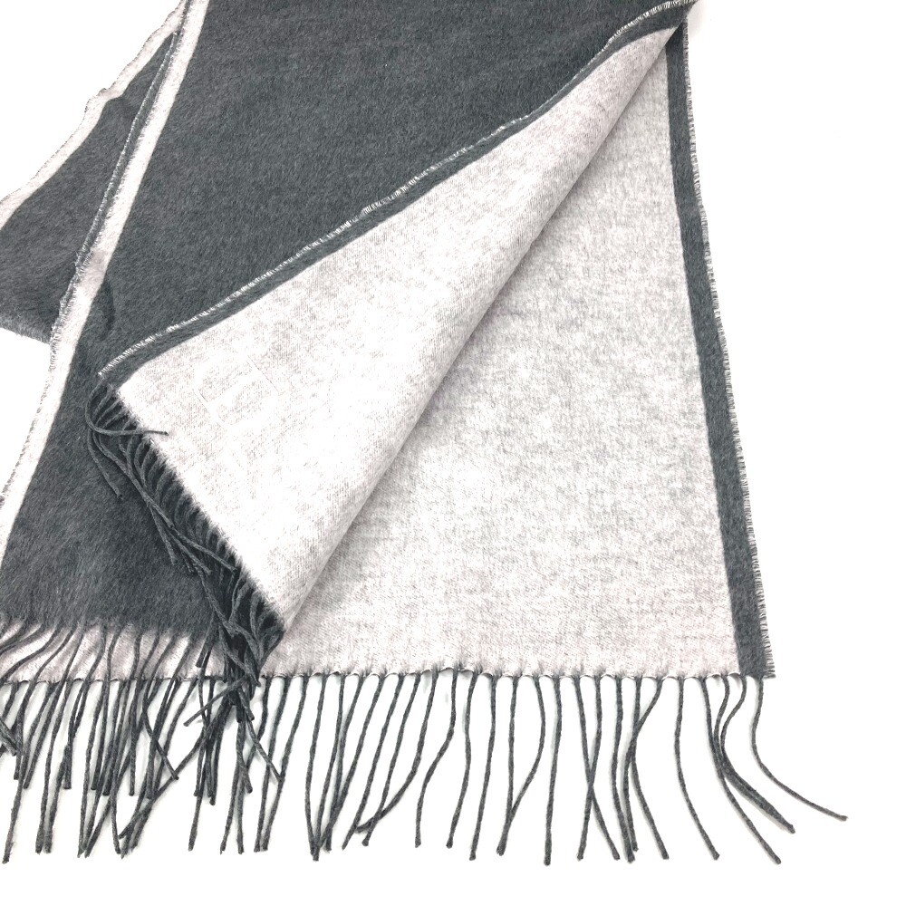 モダン♪◇Removable Scarf ジャケット◇Dior Dior Oblique Double-Sided Scarf Gray and Brown Wool and