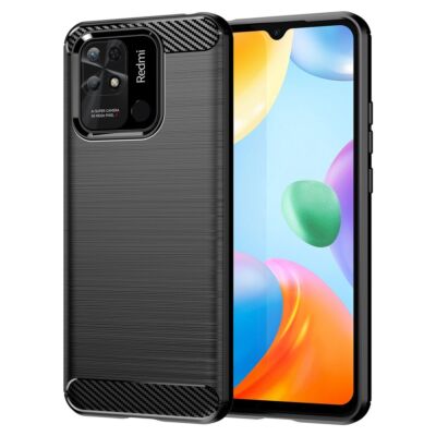 Hülle für Xiaomi Redmi 10C Handy Cover Silikon Case Tasche Bumper Carbonfarben