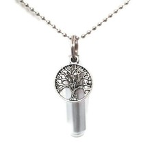 TREE OF LIFE PILL HOLDER on 24" Ball-Chain NECKLACE w/Velvet Gift Pouch