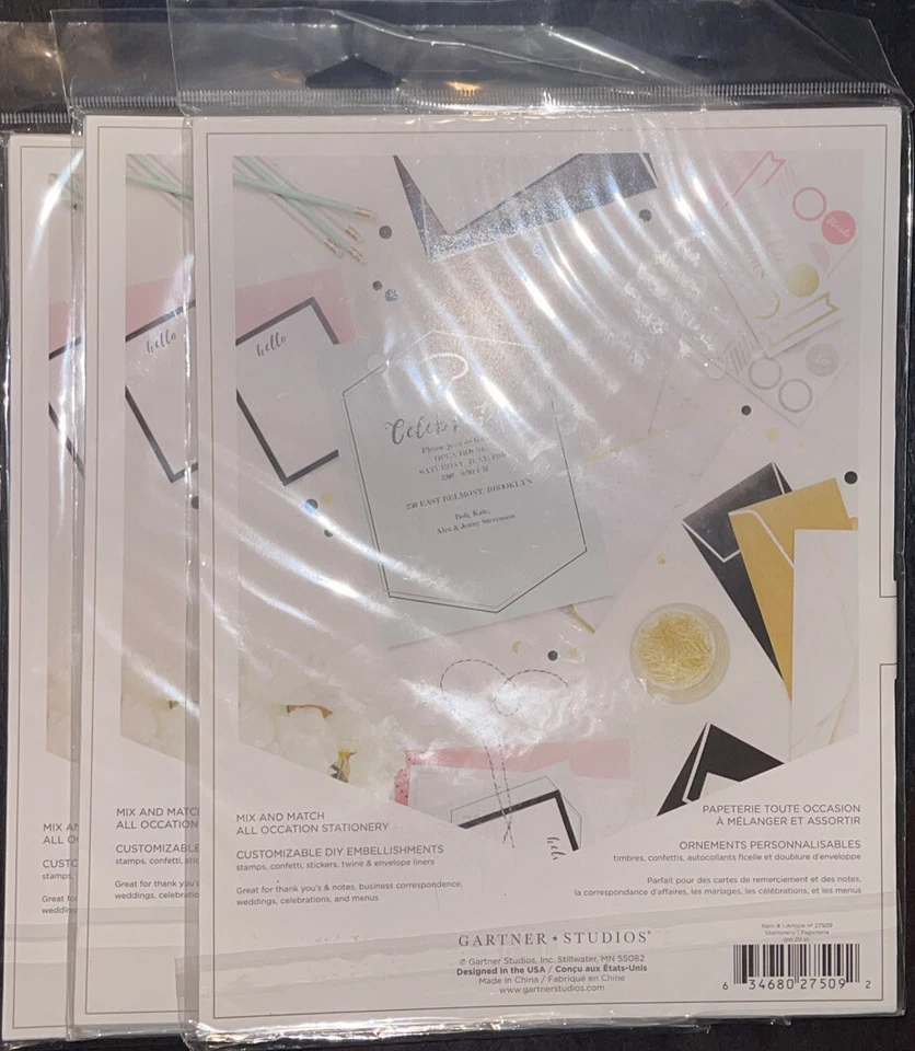 3 Gartner Studios плоский стационарный бумаги новый 20 штук 8,5 x 11 бирюзовый с золотой фольгой - Изображение 2 из 4