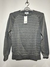 Men's Striped Pullover Sweater - Goodfellow  Co Gray Small