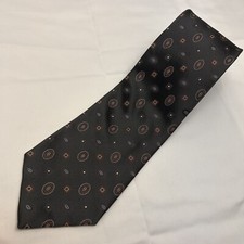 Ermenegildo Zegna Men Grey Oval Square Copper 100 Silk Tie NWoT