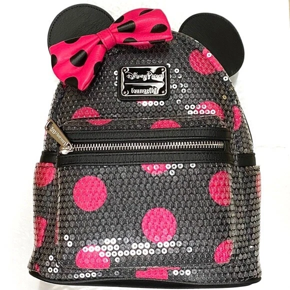 Loungefly Disney Minnie Mouse Polka Dot Sequined with Bow Mini