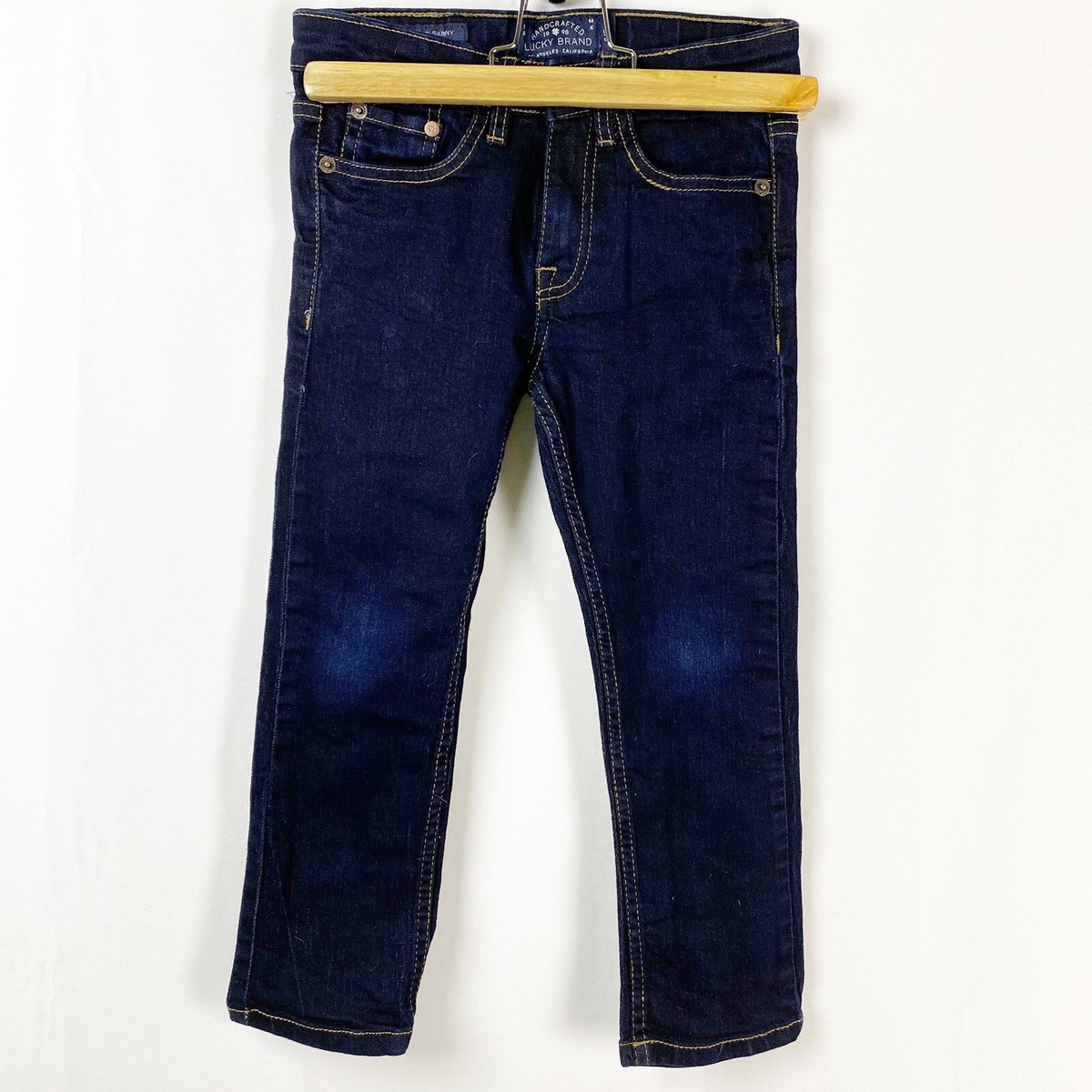 Lucky Brand Boys Jeans Authentic Skinny Adjustable Waist Blue Jeans Sz-4/5