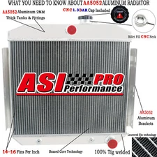 3 Row Aluminum Radiator For 1955-1957 CHEVY BELAIR BEL AIR One-Fifty&Two-Ten L6