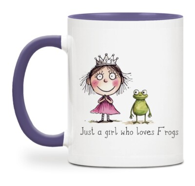Skurrile Just A Girl Who Loves Frösche Keramiktasse Geschenk Spaß Liebe