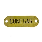 Vintage Industrial Machine BRASS TAG - COKE GAS