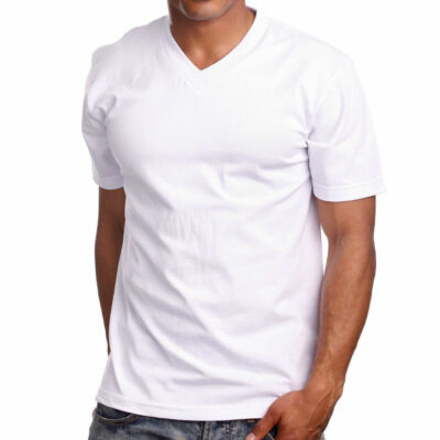 Men's Pro-5 Short Sleeve V- Neck T-Shirt 100% Cotton