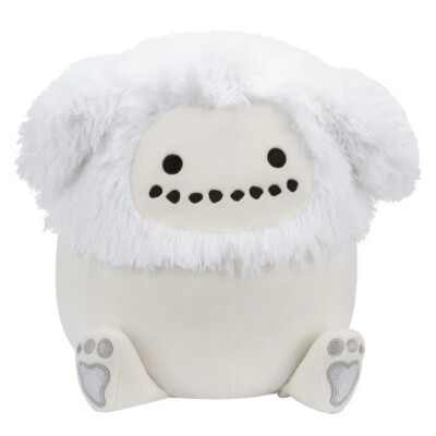Squishmallow Snowman Benny Select Series White Bigfoot Silver Feet 12 