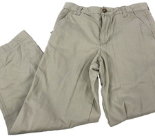 TOMMY HILFIGER WOMENS PANT 16 KHAKI LIGHTWEIGHT CANVAS FLAT FRONT COTTON TROUSER