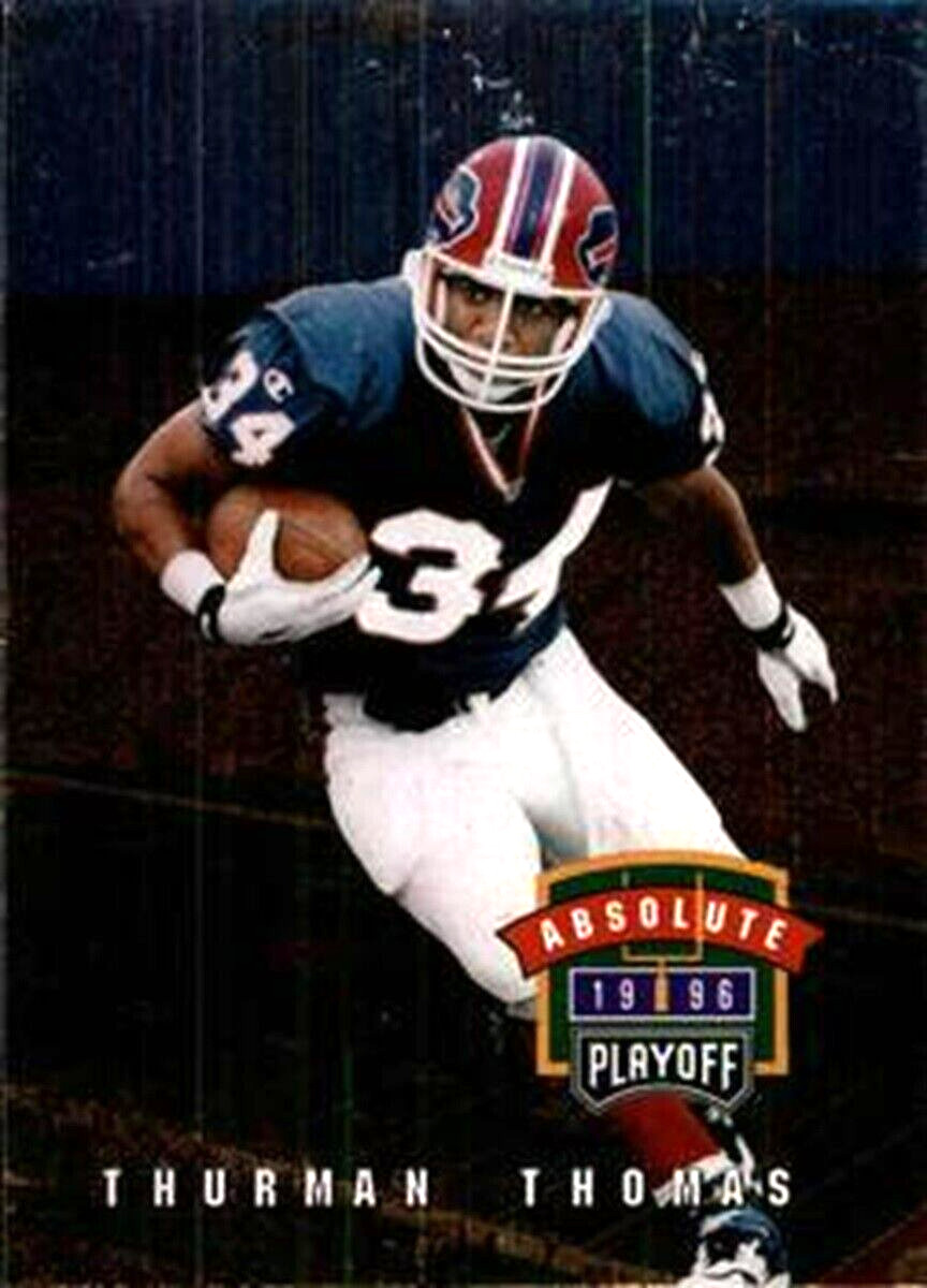 Thurman Thomas #48 Football Cards 1996 Playoff Absolute trading card — raw and PSA graded price guide