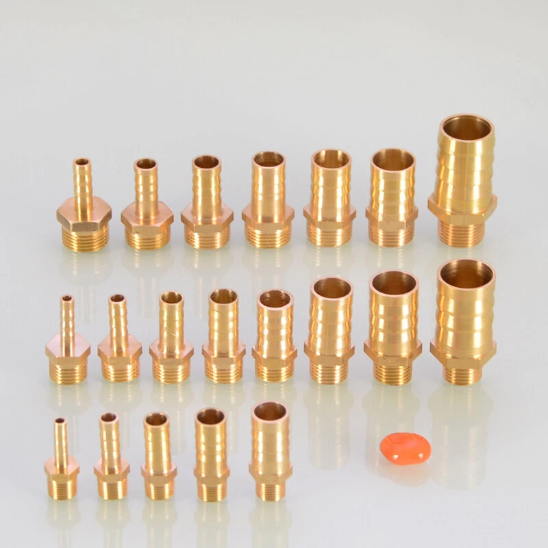 4mm-19mm Brass Male Thread x Hose Barb Tail Adapter Connector BSP 1/8" 1/4" 3/8" - Image 4 of 4