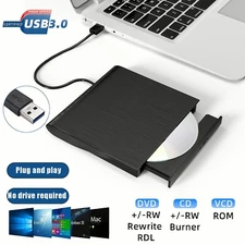 External CD DVD Drive USB 3.0 Type-C DVD-ROM CD-RW Laptop Player Burner Writer