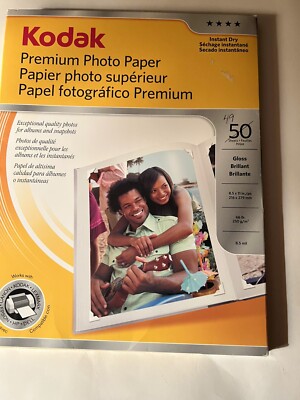 Kodak Premium Photo Paper 8.5'' x 11'' Glossy 49 Sheets 250g 66 lb Printer Paper