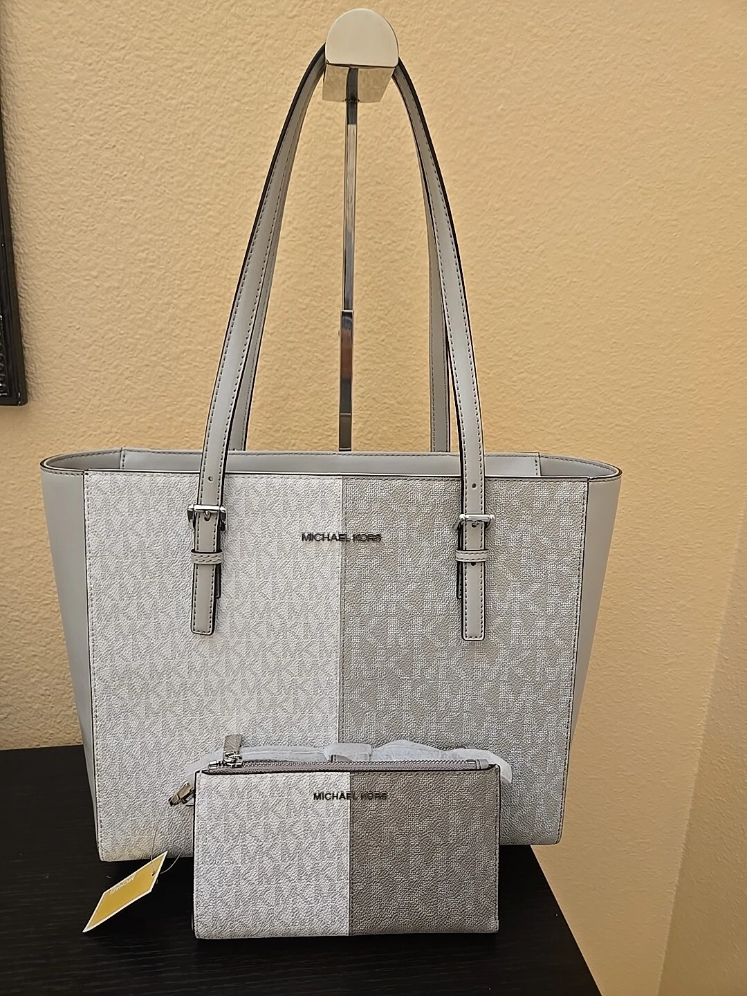 Michael Kors Jet Set Borsa da Trasporto Media e Portafoglio Medio Doppia Zip