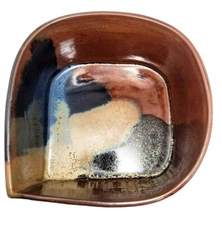 Candy Dish Art Pottery Rustic Earth Bowl Catchall Art Signed   