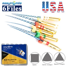 6Pcs Dental Endodontic Rotary Files X3-Blue Max Files 25MM NITI Root canal Files