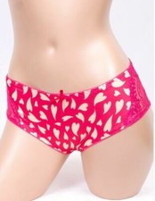 B7 Black Pink Purple Beige Heart Love Lace Low cut Sissy bikini panties M L