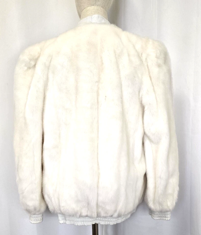 Abrigo DE COLECCIÓN LILLI ANN Imitación Piel/Cuero Chaqueta Adolph Schuman Talla 8 Blanco Foto 4 de 4
