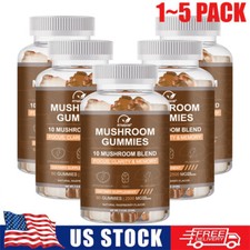 1-5x Mushroom Extract Complex Gummies Nootropic Brain Booster For Focus, Memory
