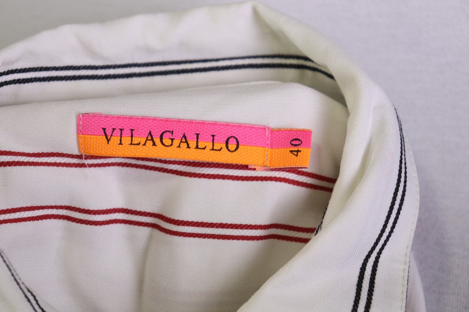 Vilagallo Multicolor Striped Button Down Rayon A-… - image 17