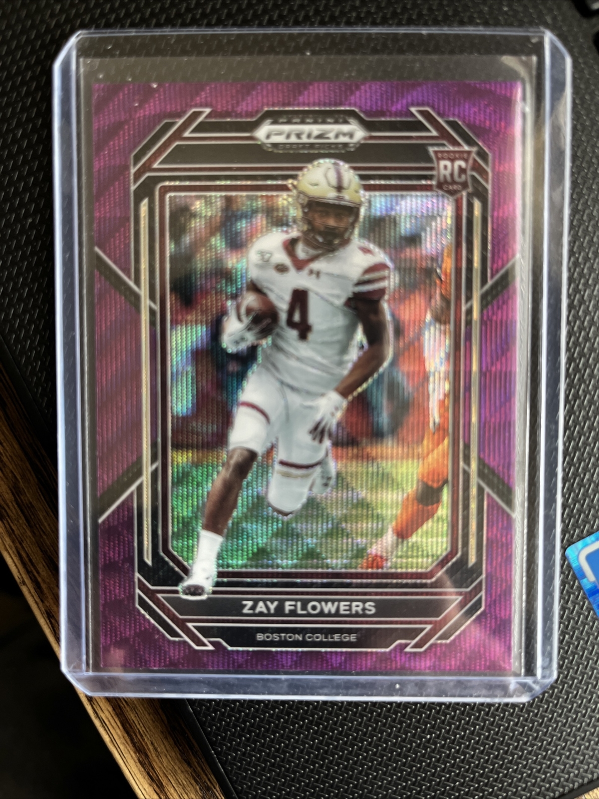 2023 Panini Prizm Draft Picks - Purple Wave Prizm #143 Zay Flowers (RC)