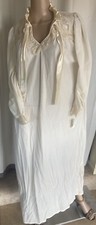 Vintage NWT S Donna Richard Gilligan O'Malley Nightgown Lace Satin Trim Cream