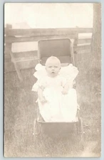 RPPC Baby w/Blonde Furled Eyebrows Ponders: Do bees get wax in their ears? c1910