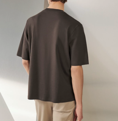 New Hermes velký lov Short-Sleeve Cotton T-Shirt In Café brown