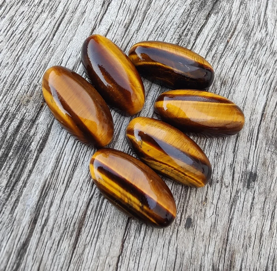 Lote al por mayor de piedras preciosas 3x6mm-10x20mm cabujón forma ovalada larga ojo de tigre natural Foto 2 de 4